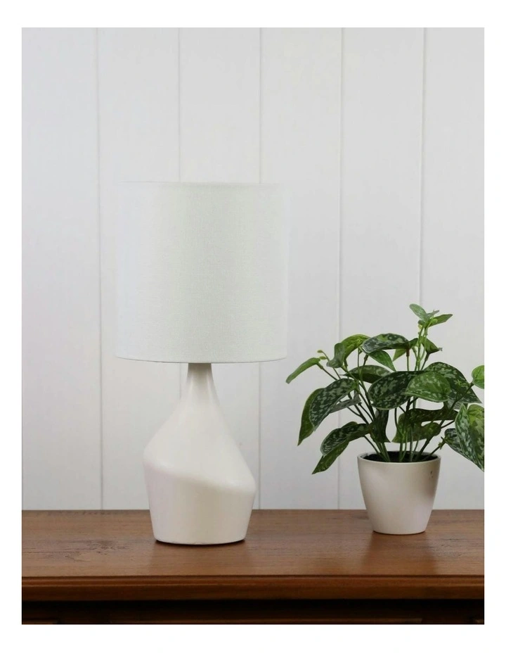 Zale Ceramic Table Lamp in White image 2