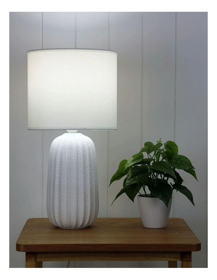 Benjy Ceramic Table Lamp 25cm in White image 2
