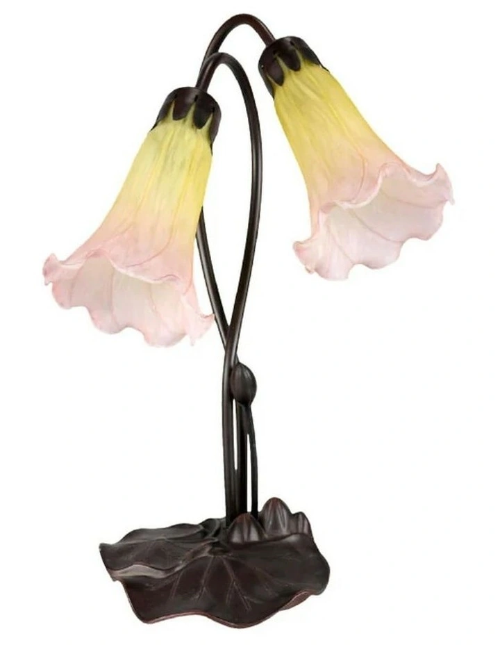 Twin Lily Table Lamp in Sunshine Blush image 1