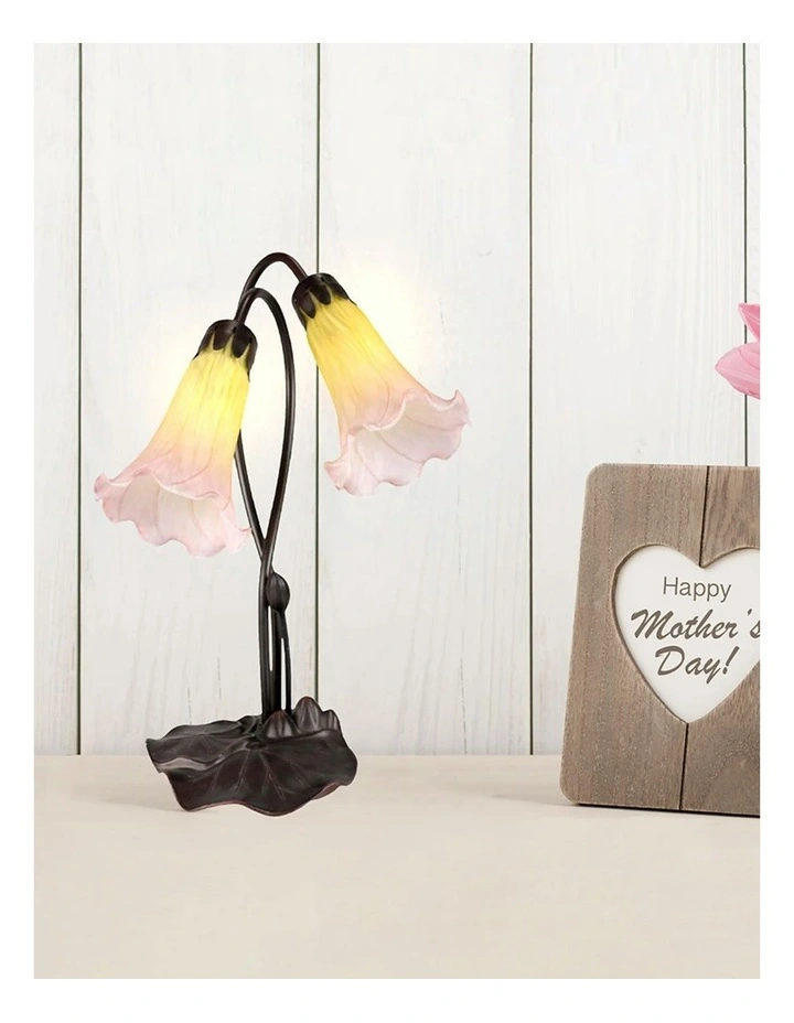 Twin Lily Table Lamp in Sunshine Blush image 2
