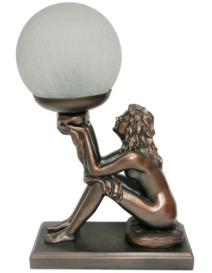 Sitting Art Deco Lamp in Gold image 1