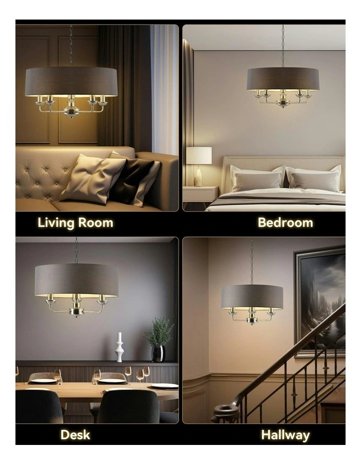 Beata Chandelier Light in Grey image 7