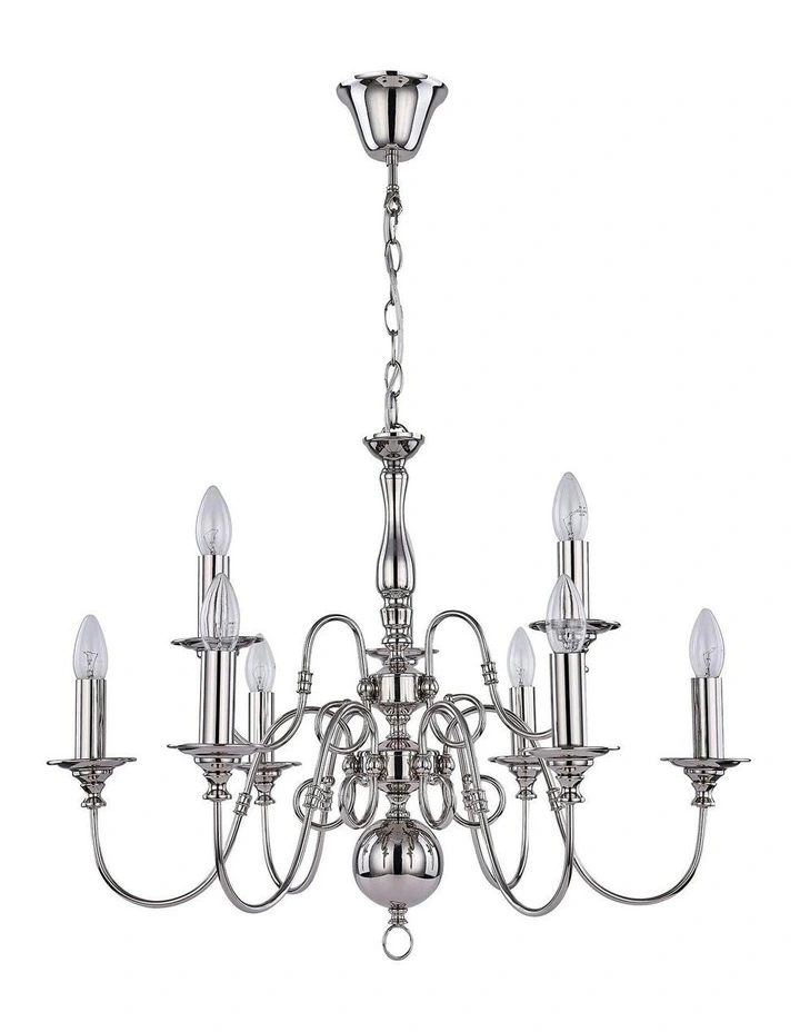 Ganeed Rustic 9-Light Pendant Light in Silver image 1