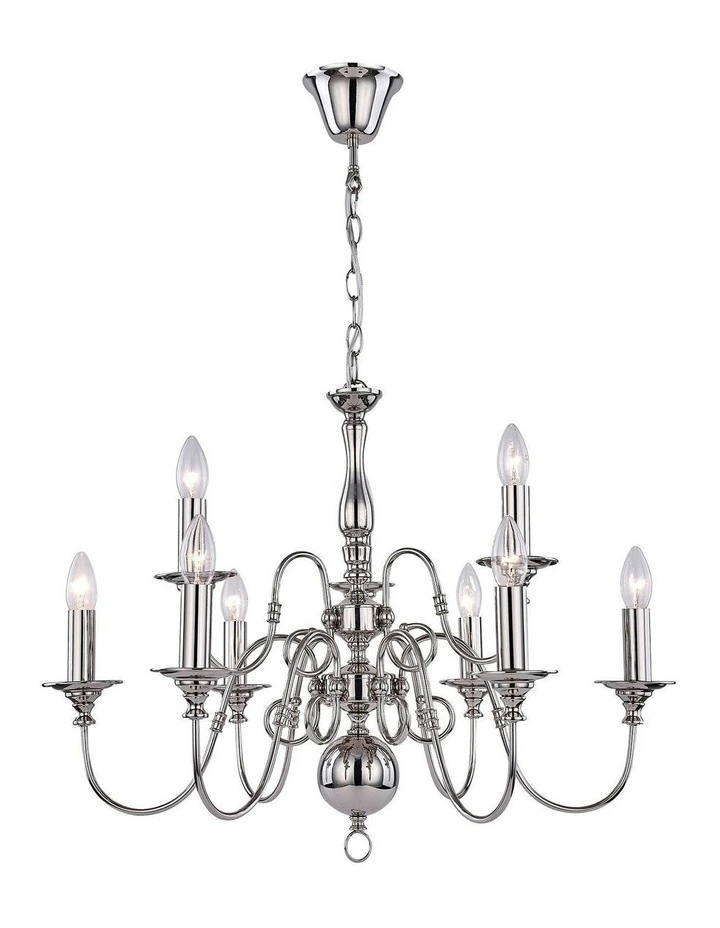 Ganeed Rustic 9-Light Pendant Light in Silver image 2
