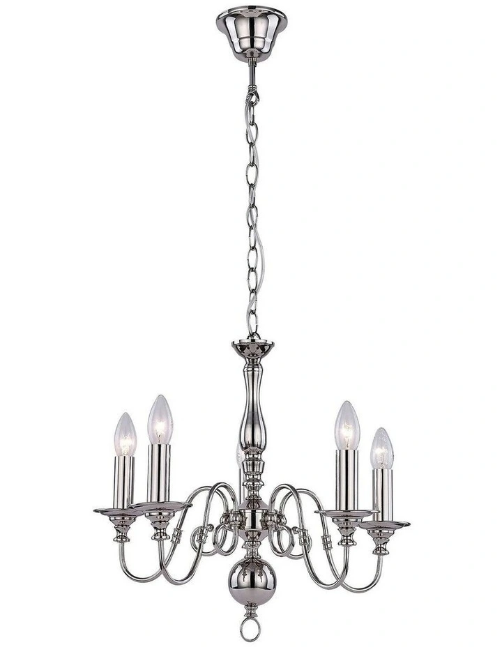 Ganeed Rustic 5 Pendant Light in Silver image 1