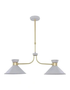 Baina 2 Light Pendant Light in White