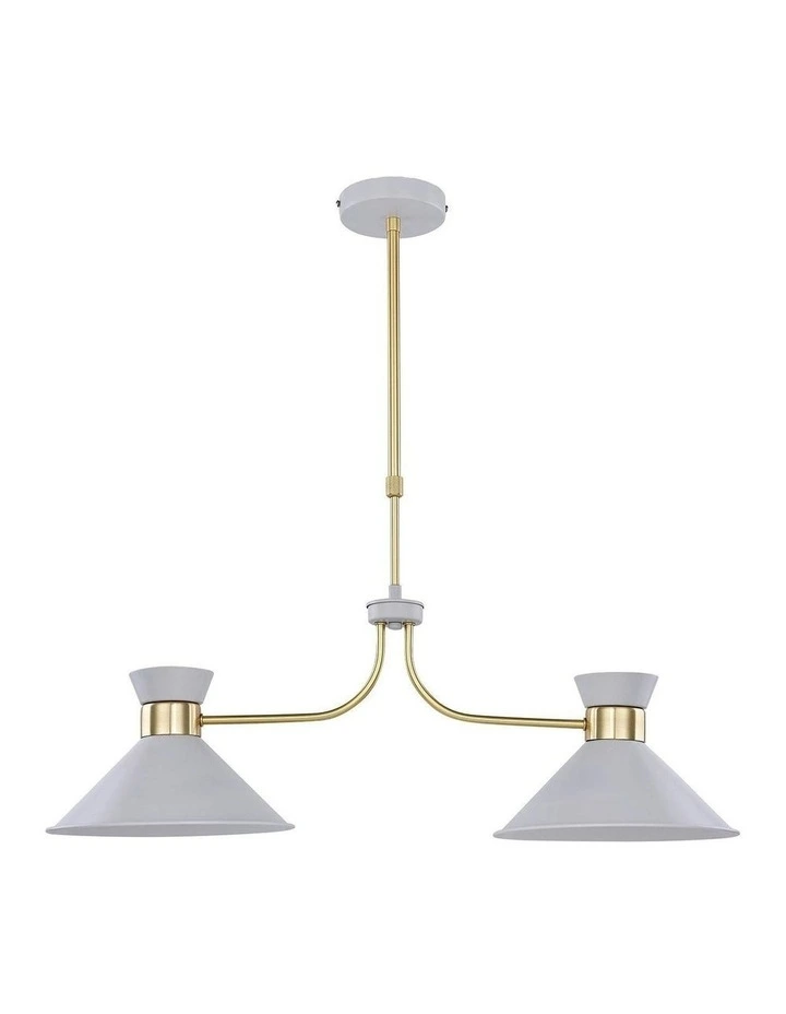 Baina 2 Light Pendant Light in White image 1