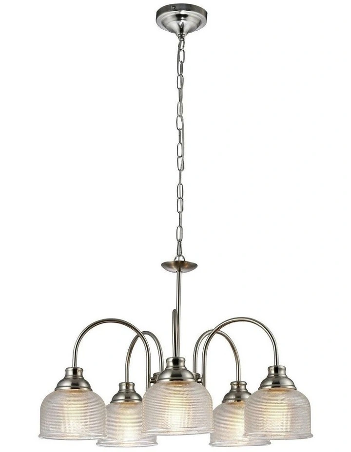 Aviva 5 Chandelier Light in Satin Chrome image 1