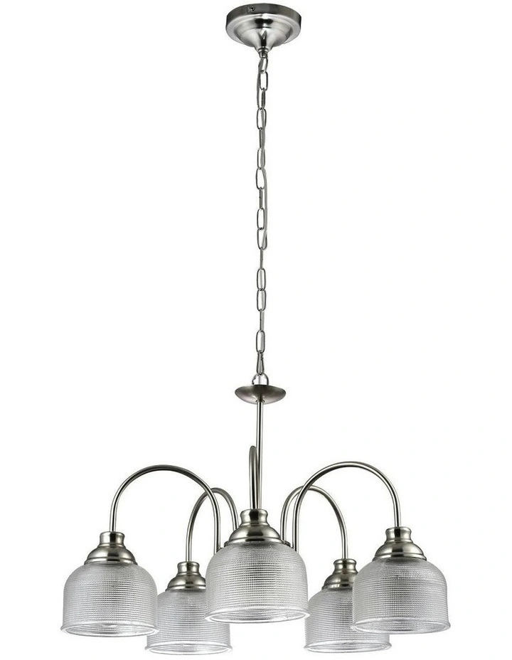Aviva 5 Chandelier Light in Satin Chrome image 2