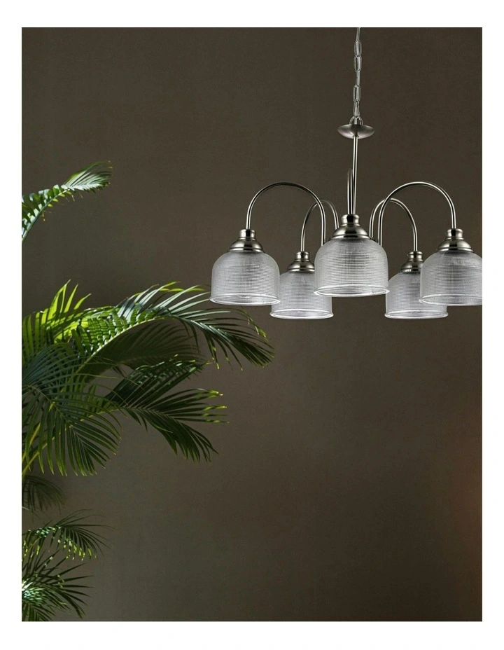 Aviva 5 Chandelier Light in Satin Chrome image 3