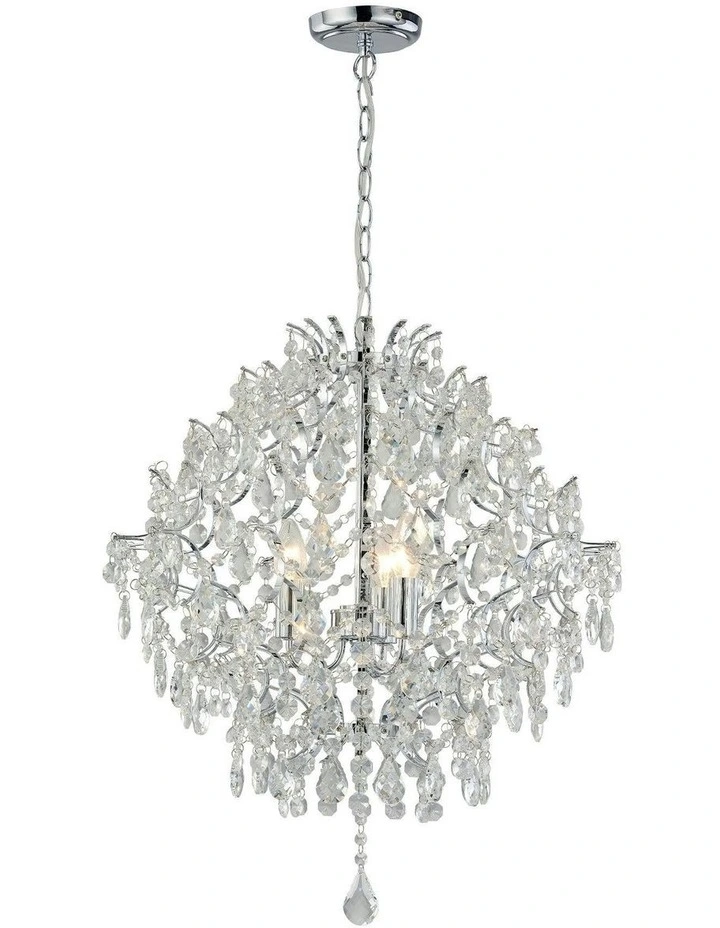 Baroque Chandelier Light Large in Chrome image 1