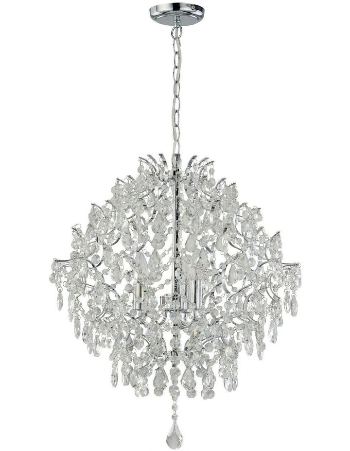 Baroque Chandelier Light Large in Chrome image 2