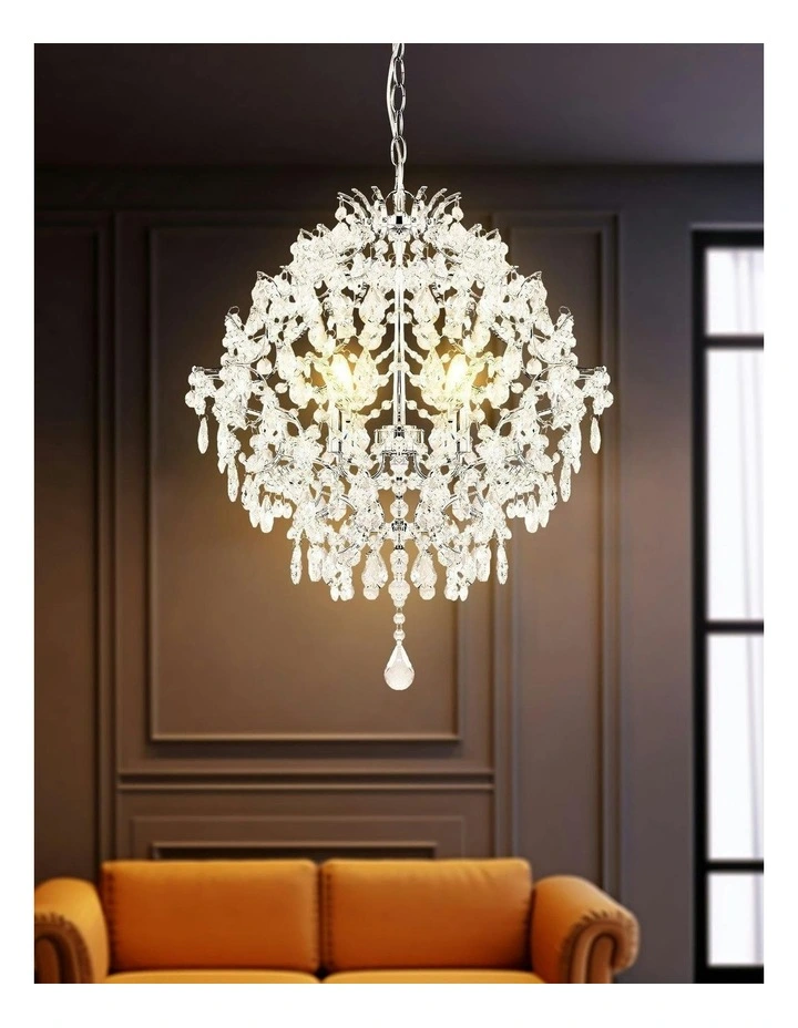 Baroque Chandelier Light Large in Chrome image 3