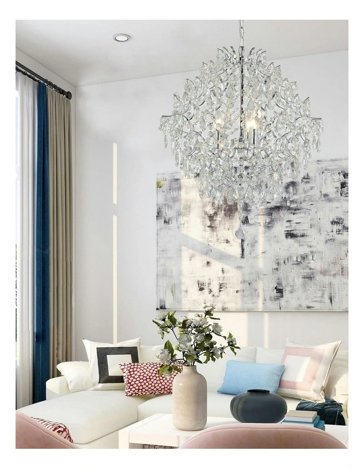 Baroque Chandelier Light Large in Chrome image 5