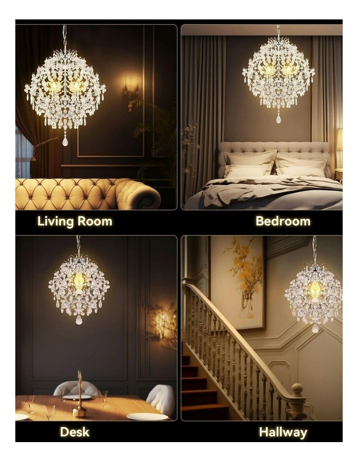 Baroque Chandelier Light Large in Chrome image 6