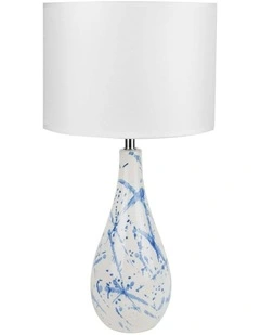 Ashleigh Ceramic Table Lamp in White/Blue