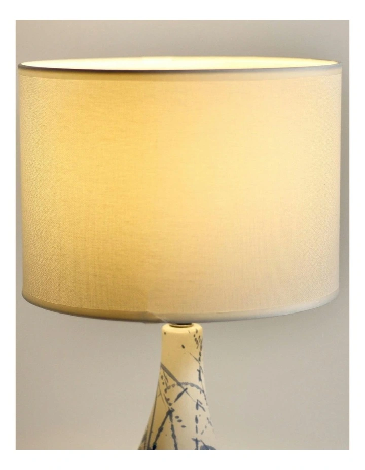 Ashleigh Ceramic Table Lamp in White/Blue image 3