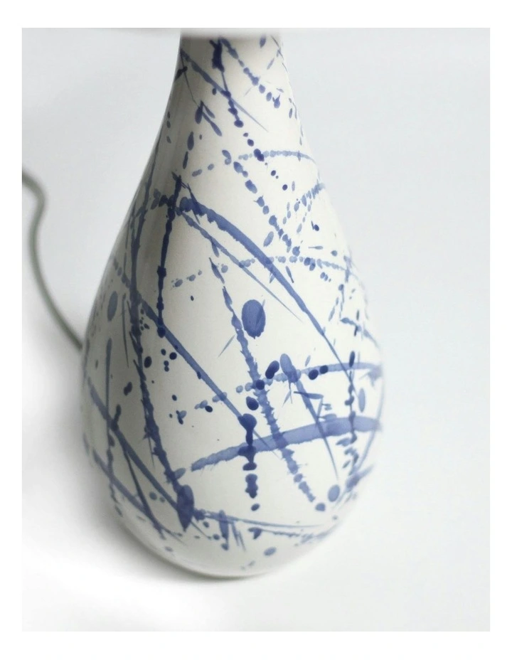 Ashleigh Ceramic Table Lamp in White/Blue image 4