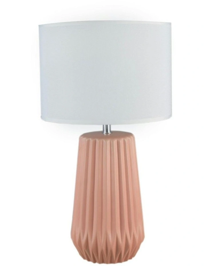 Zora Ceramic Table Lamp in Pink image 1