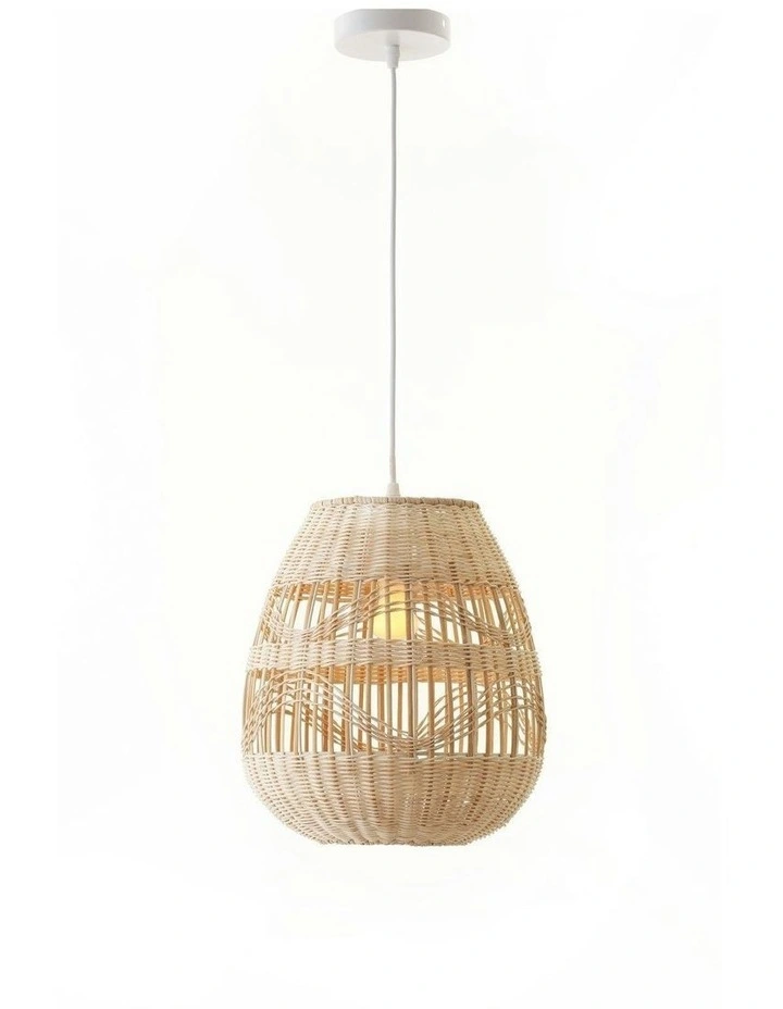 Shiri Rattan Pendant Light Medium in Beige image 1