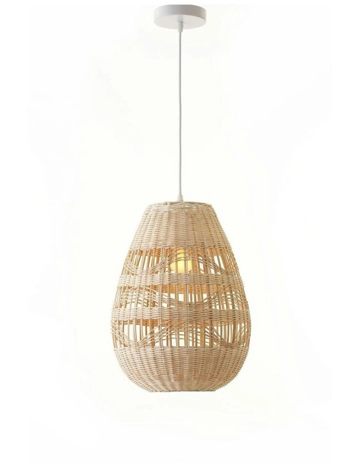 Shiri Rattan Pendant Light Large in Natural image 1