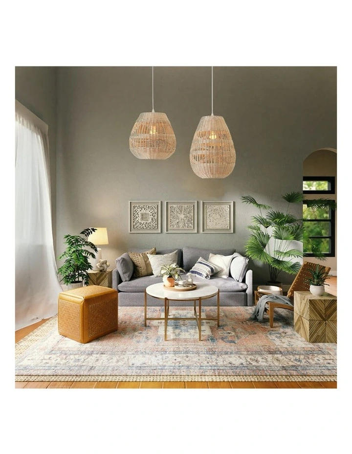 Shiri Rattan Pendant Light Large in Natural image 4