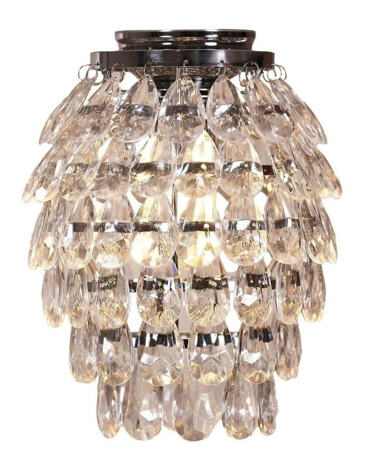 Bling Glass Crystal Drop DIY Batten Fix in Sliver image 1