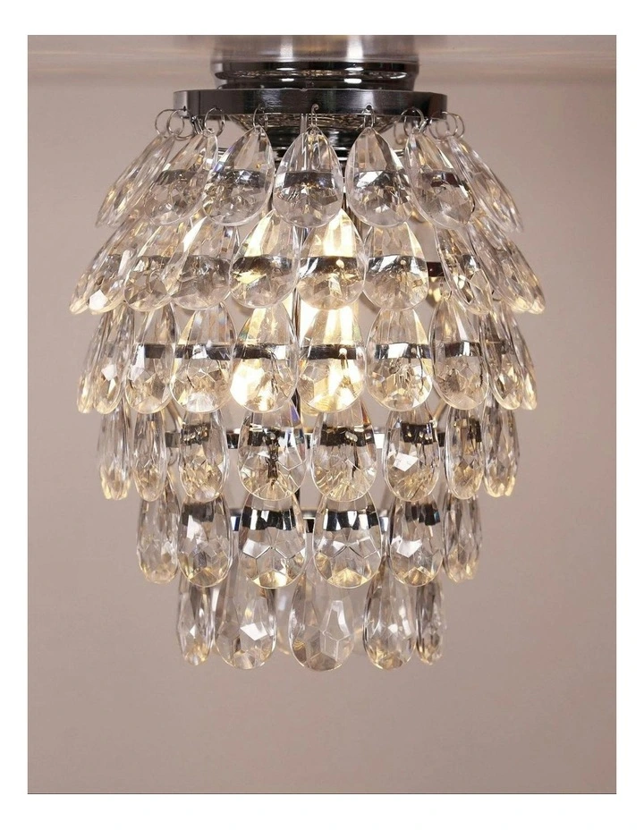 Bling Glass Crystal Drop DIY Batten Fix in Sliver image 2