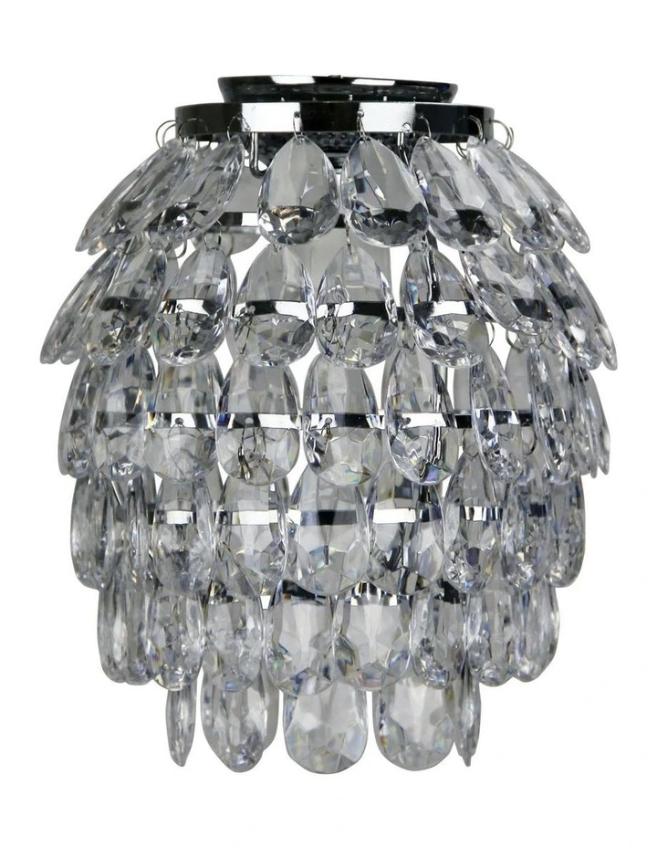 Bling Glass Crystal Drop DIY Batten Fix in Sliver image 3