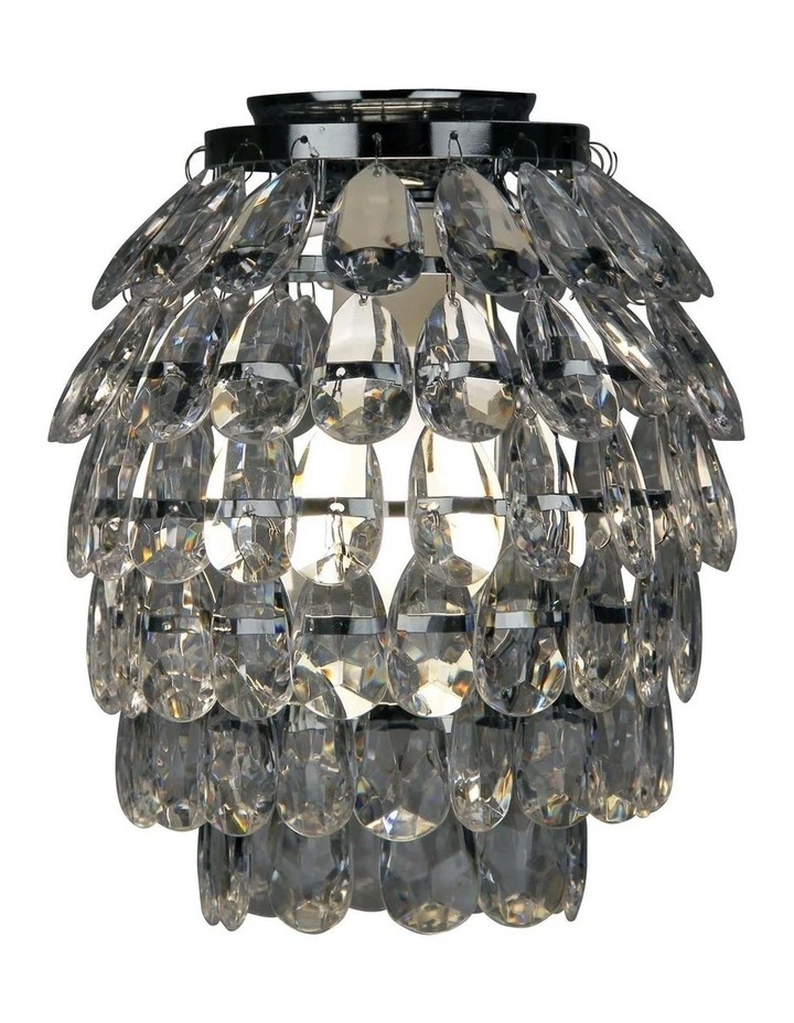 Bling Glass Crystal Drop DIY Batten Fix in Sliver image 4