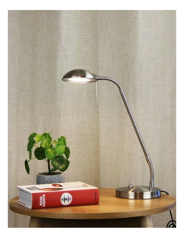 Timo Led Desk Lamp in Brushed Chrome image 2