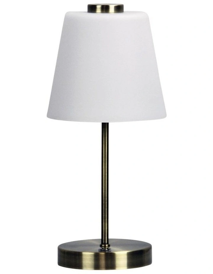 Erik Led Touch Lamp Antique Brass image 1