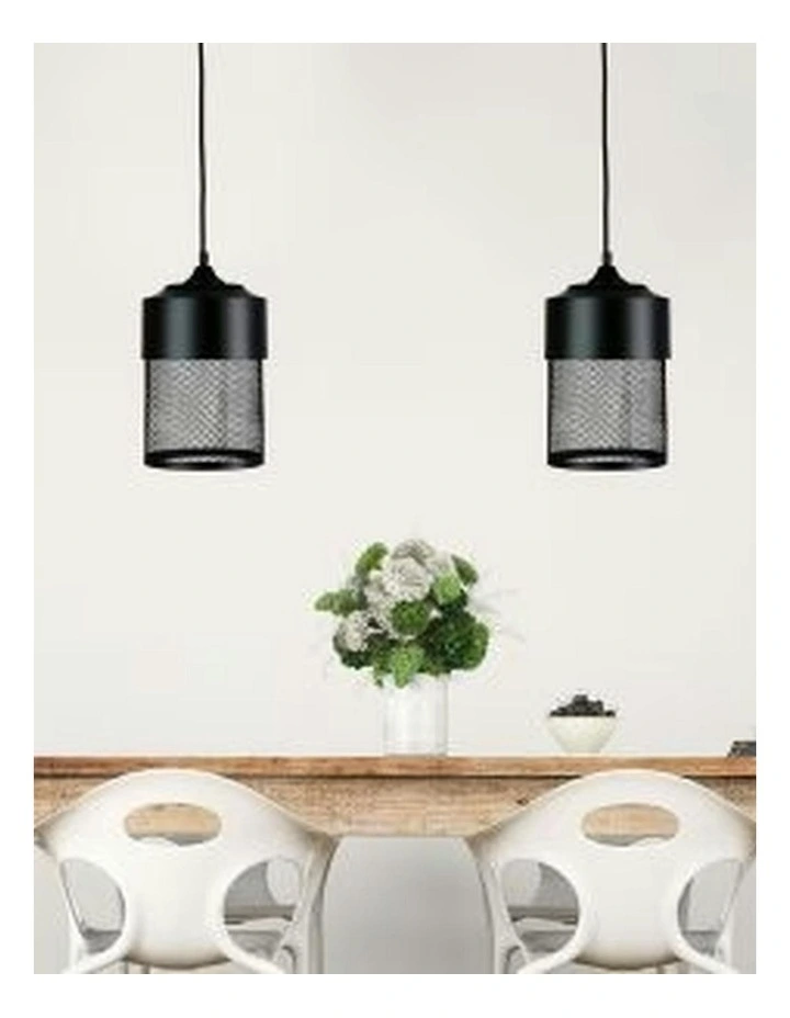 Chester Single Mesh Pendant Light 18cm in Black image 2