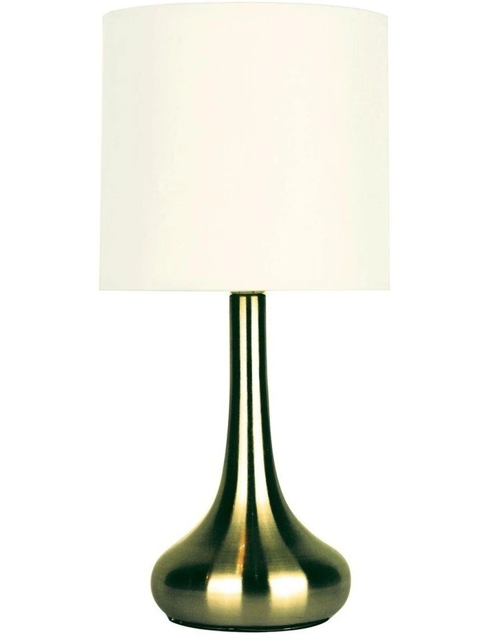Lola One Light Touch Table Lamp in Antique Brass image 3