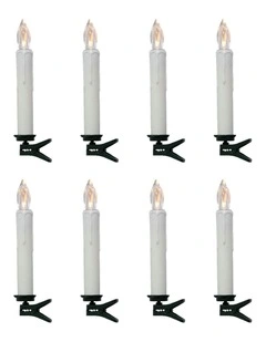 Led Wireless Candle With Remote Set of 8 in Warewhite