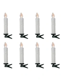 LED Wireless Candle with Remote Set of 8 in Warewhite