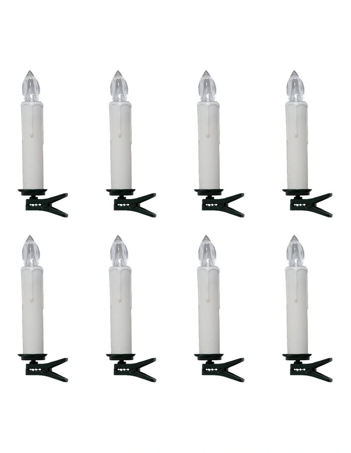 LED Wireless Candle with Remote Set of 8 in Warewhite image 2