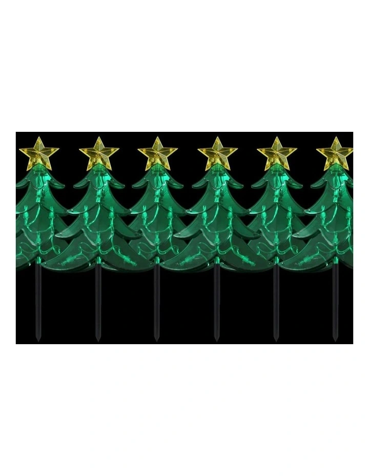 Dual Power Set of 6 LED Tree Stakes in Multi image 6