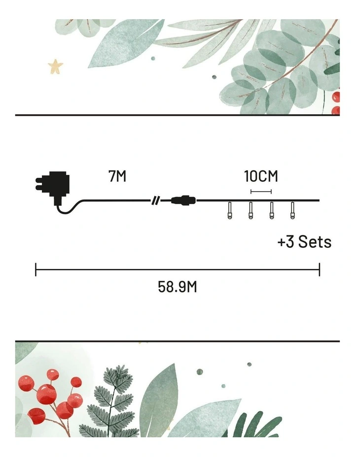 Lexi Lighting 520 LED Connectable Fairy Light Chain Clear Cable in Warm White image 7