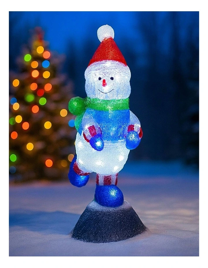 Acrylic Snowman on Snowball Light 46cm in Multi image 2