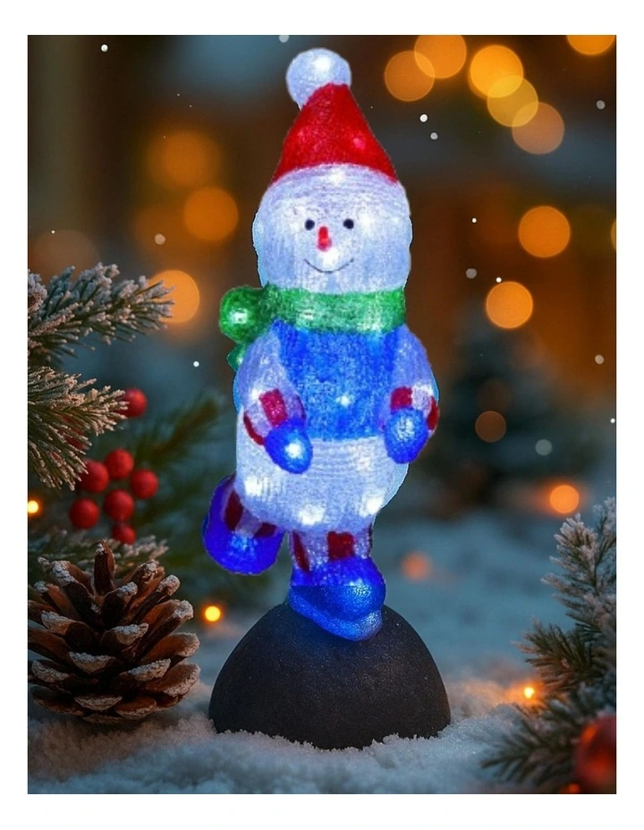Acrylic Snowman on Snowball Light 46cm in Multi image 3