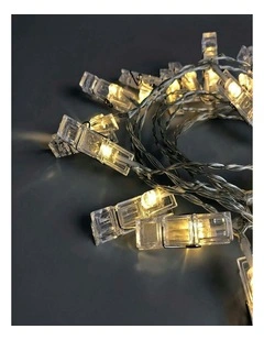 Dual Power 24 Led String Light With Clamps in White