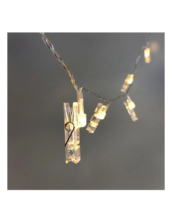Dual Power 24 Led String Light With Clamps in White image 4