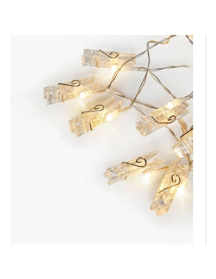 Dual Power 24 Led String Light With Clamps in White image 7