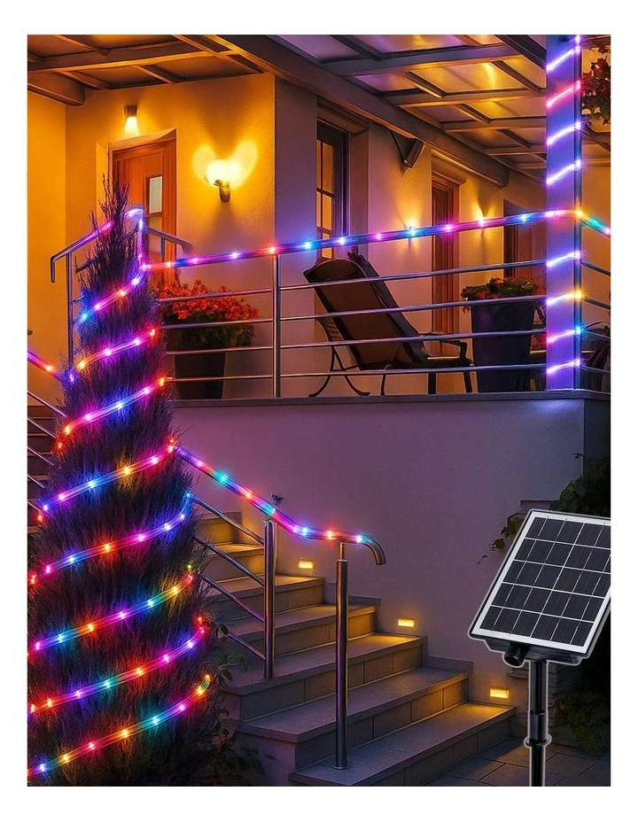Solar Powered 10m LED Rope Light 4 Colour Options in Multicolour image 6