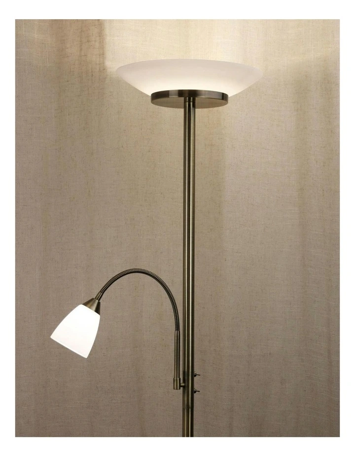 Siena LED Mother And Child Lamp in Antique Brass image 2