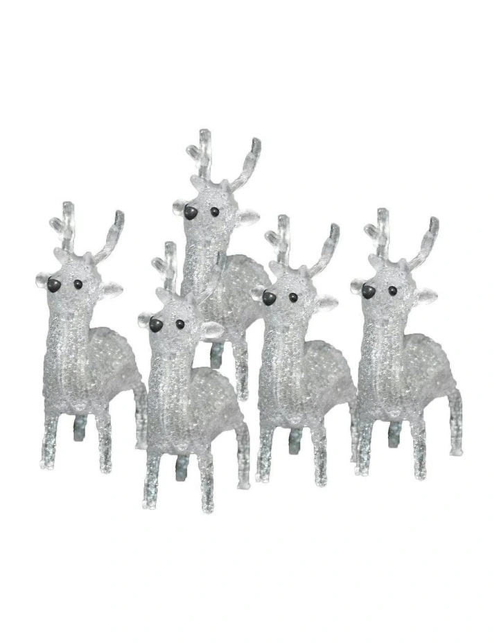 Acrylic Baby Reindeer 5 Pieces Set in White image 1