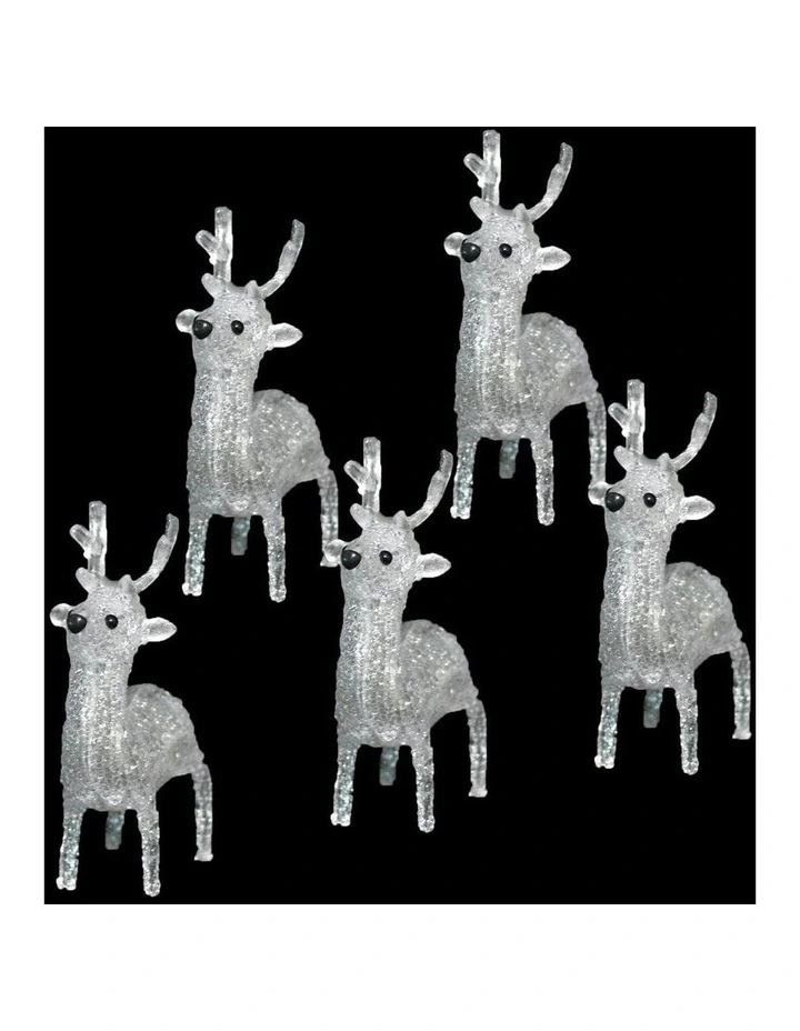Acrylic Baby Reindeer 5 Pieces Set in White image 4
