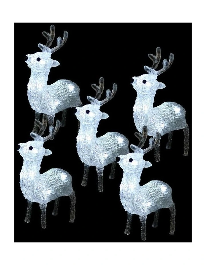 Acrylic Baby Reindeer 5 Pieces Set in White image 7