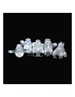 Acrylic Baby Penguin Christmas Lights 5 Pieces Set